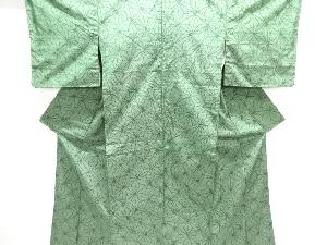 麻の葉模様織り出し十日町紬着物